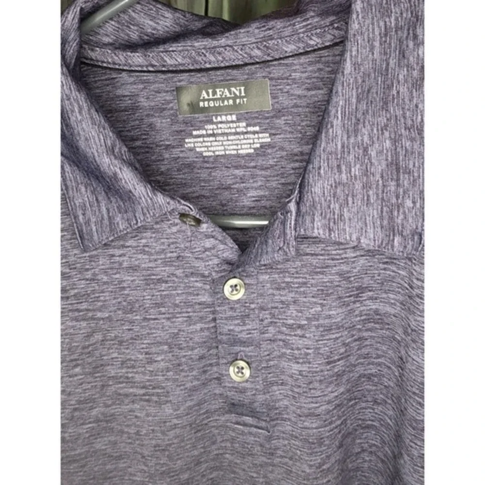 ALFANI Polo / GOLF SHIRT Men's‎ Large Navy Blue Heather, Golf Polo Sportswear